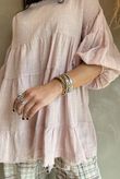 Driftwood Bell Sleeve Smock Top Rose